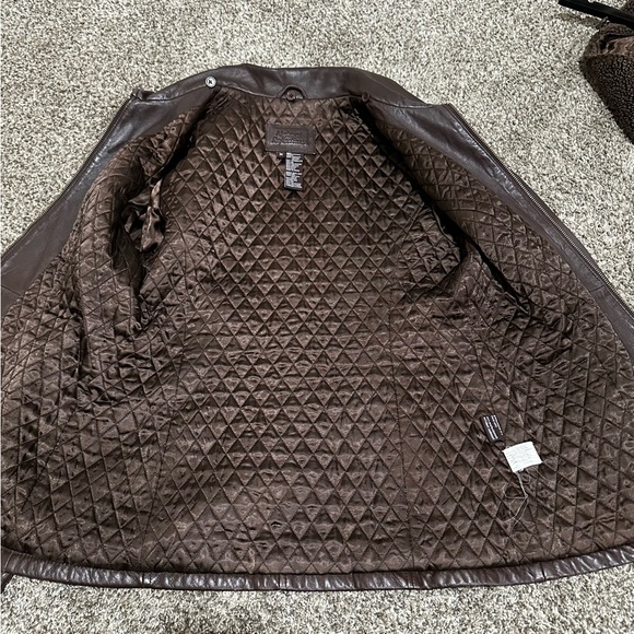 LEATHER NATURAL REFLECTIONS RICH Brown genuine Jacket Ladies size medium zipper - Picture 12 of 15